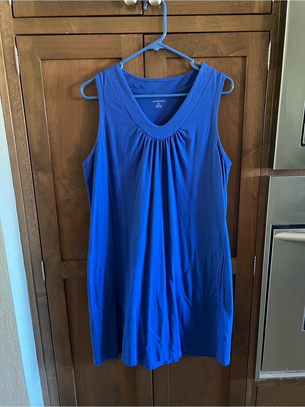 Lands' End Sleeveless Royal Blue Midi Dress